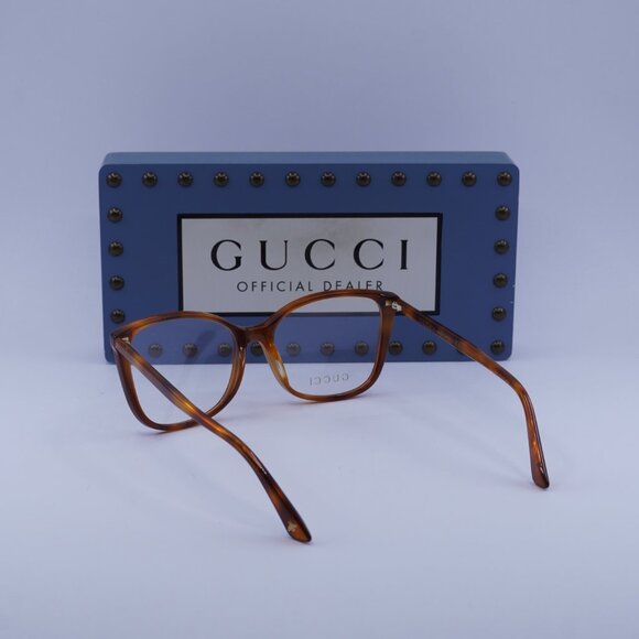 Gucci GG0026O 006 Cat Eye Eyeglasses - Light Havana 53mm - Picture 3 of 10